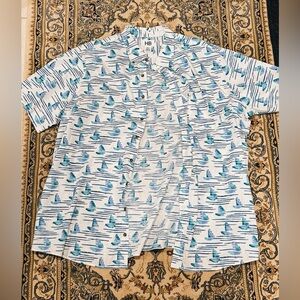 Men's Summer Boat T-Shirt Button-Up